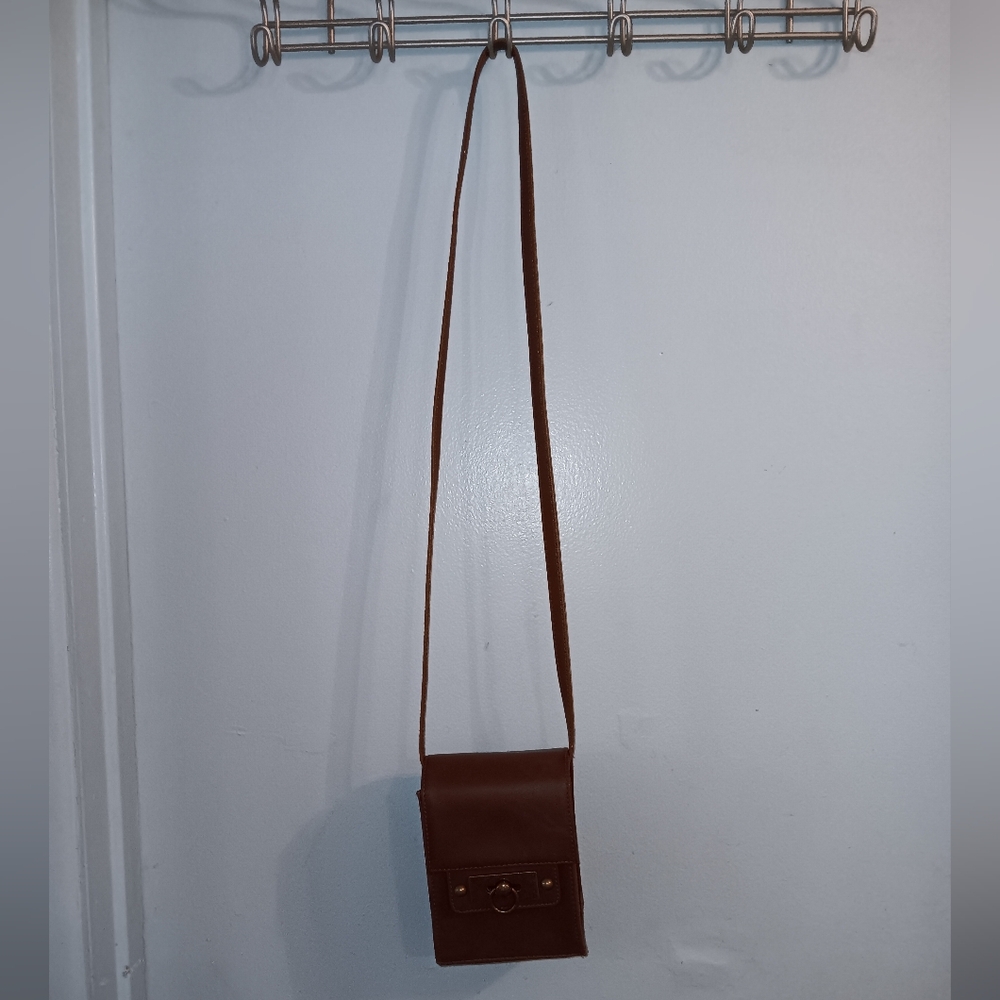 Brown Crossbody Bag Unique Rectangular Design Wit… - image 5